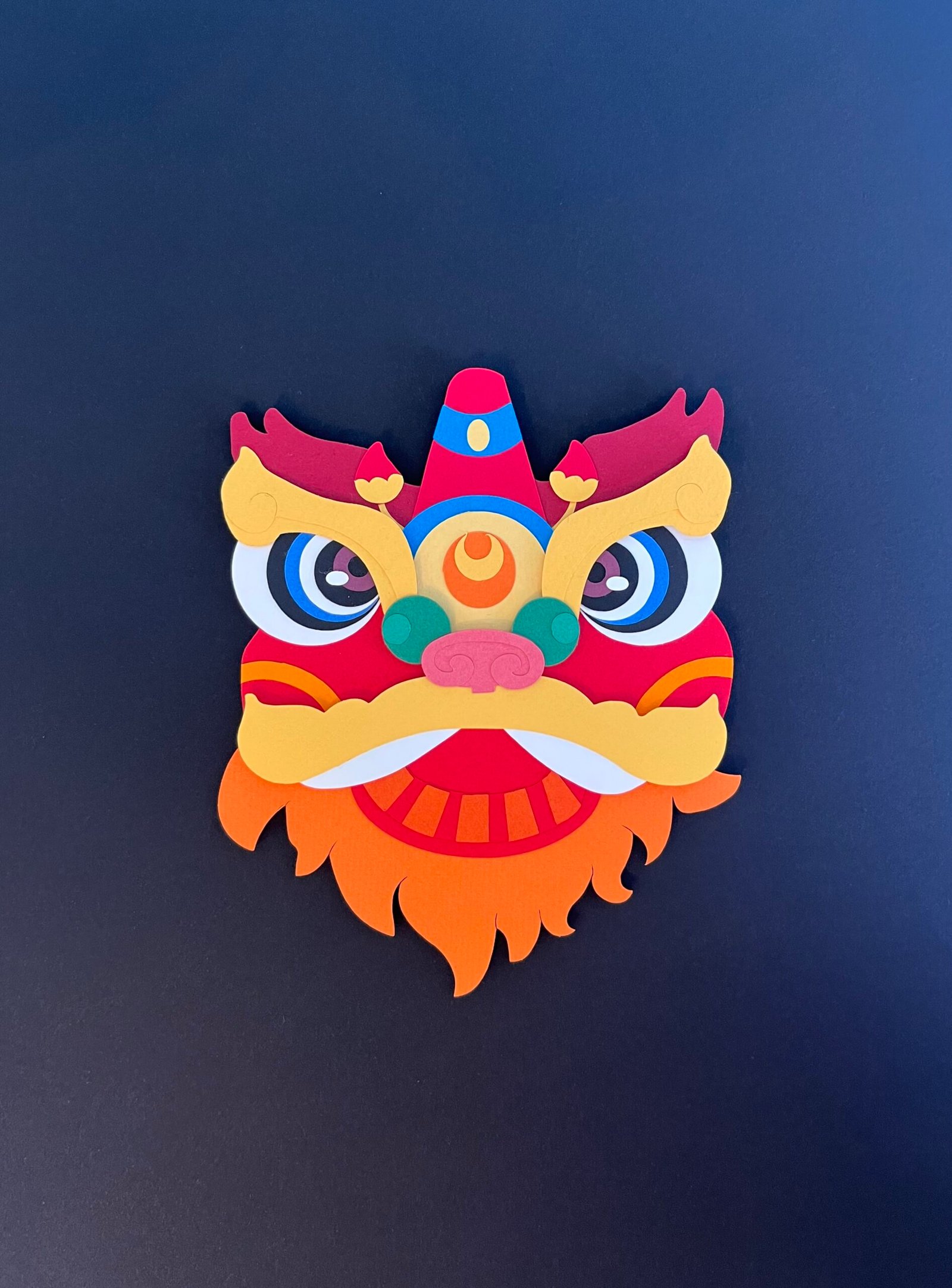IMG_3971 Collage lion chinois de Papier inspiré