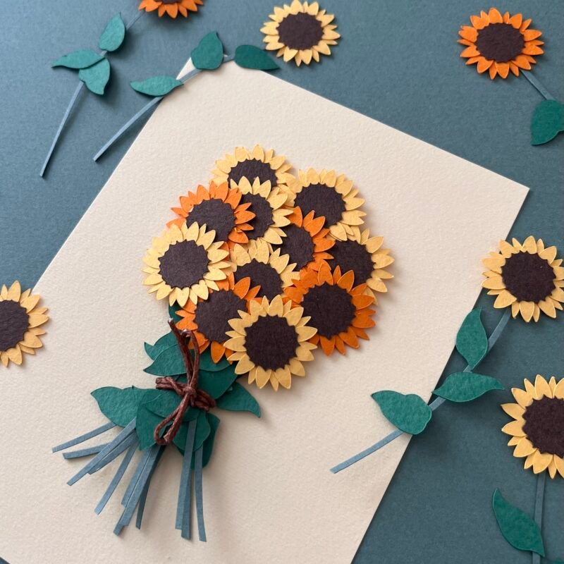 Carte Bouquet de tournesols